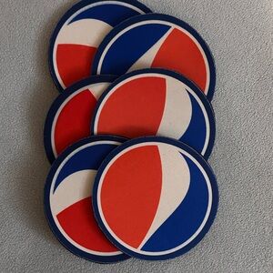 Set of 6 Red and Blue Pepsi Coasters